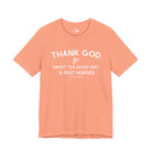 Thank God For Sweet Tea, Good Dirt & Fast Horses Short Sleeve Tee T-Shirt The Cinchy Cowgirl - Print Sunset XS