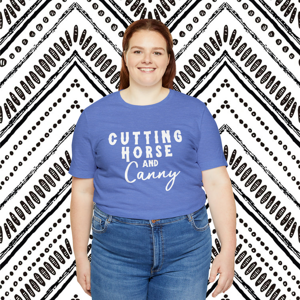 Cutting Horse & Canny Short Sleeve Tee Horse Riding Discipline Tee Printify   