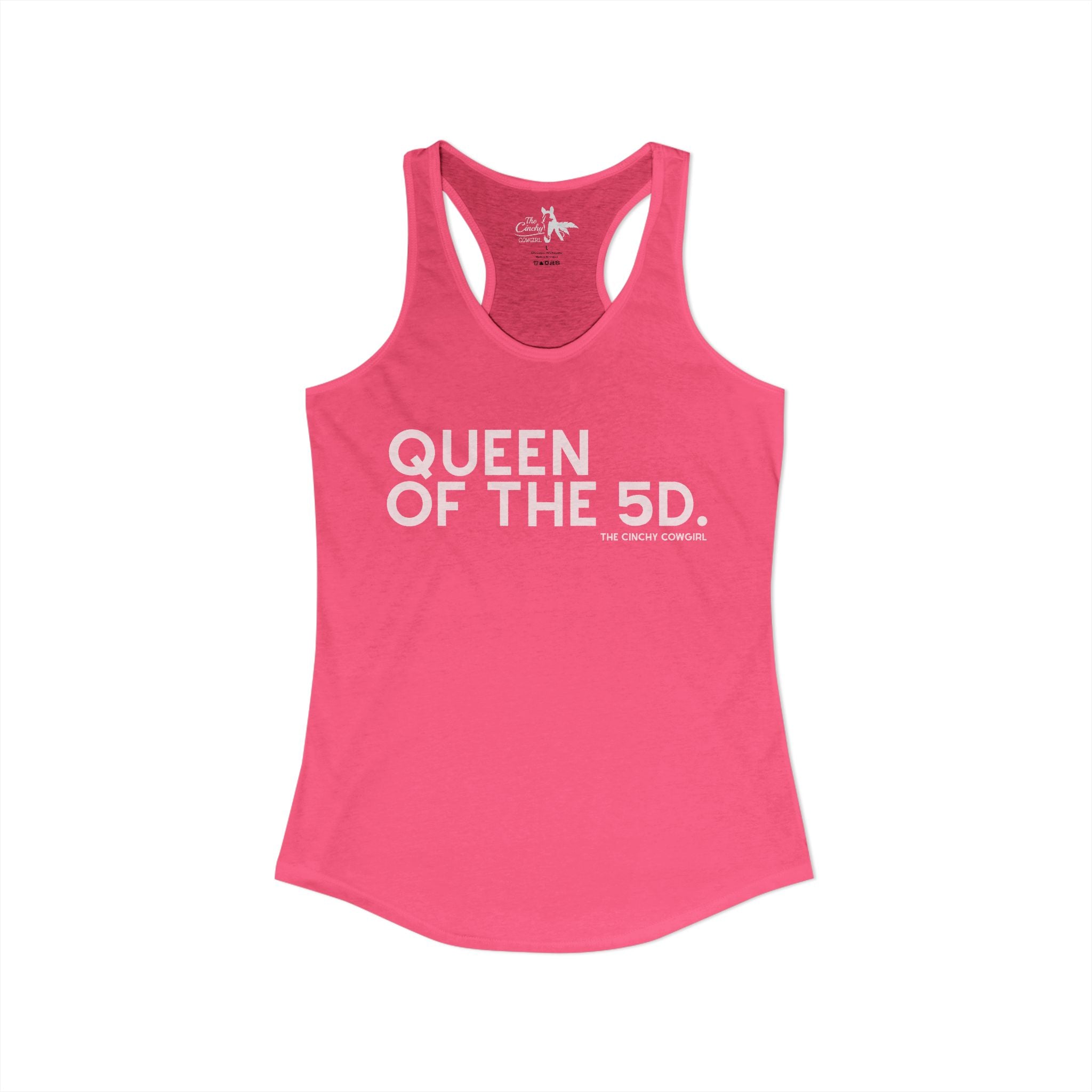 Queen Of The 5D Tank Top Tank Top The Cinchy Cowgirl - Print XS Solid Hot Pink