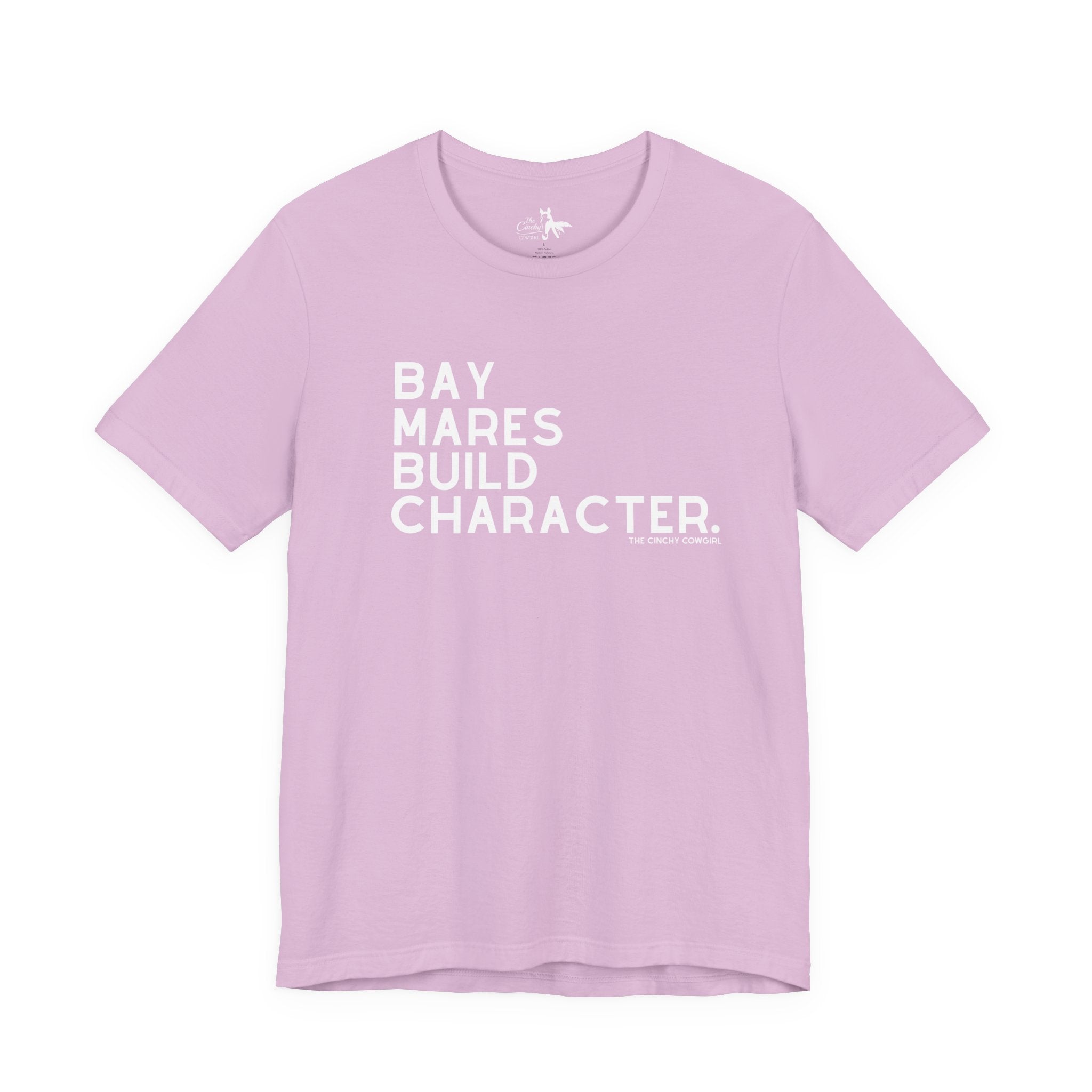 Bay Mares Build Character Short Sleeve Tee Graphic Tee The Cinchy Cowgirl - Print Lilac XS
