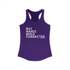 Bay Mares Build Character Racerback Tank graphic tank The Cinchy Cowgirl - Print XS Solid Purple Rush