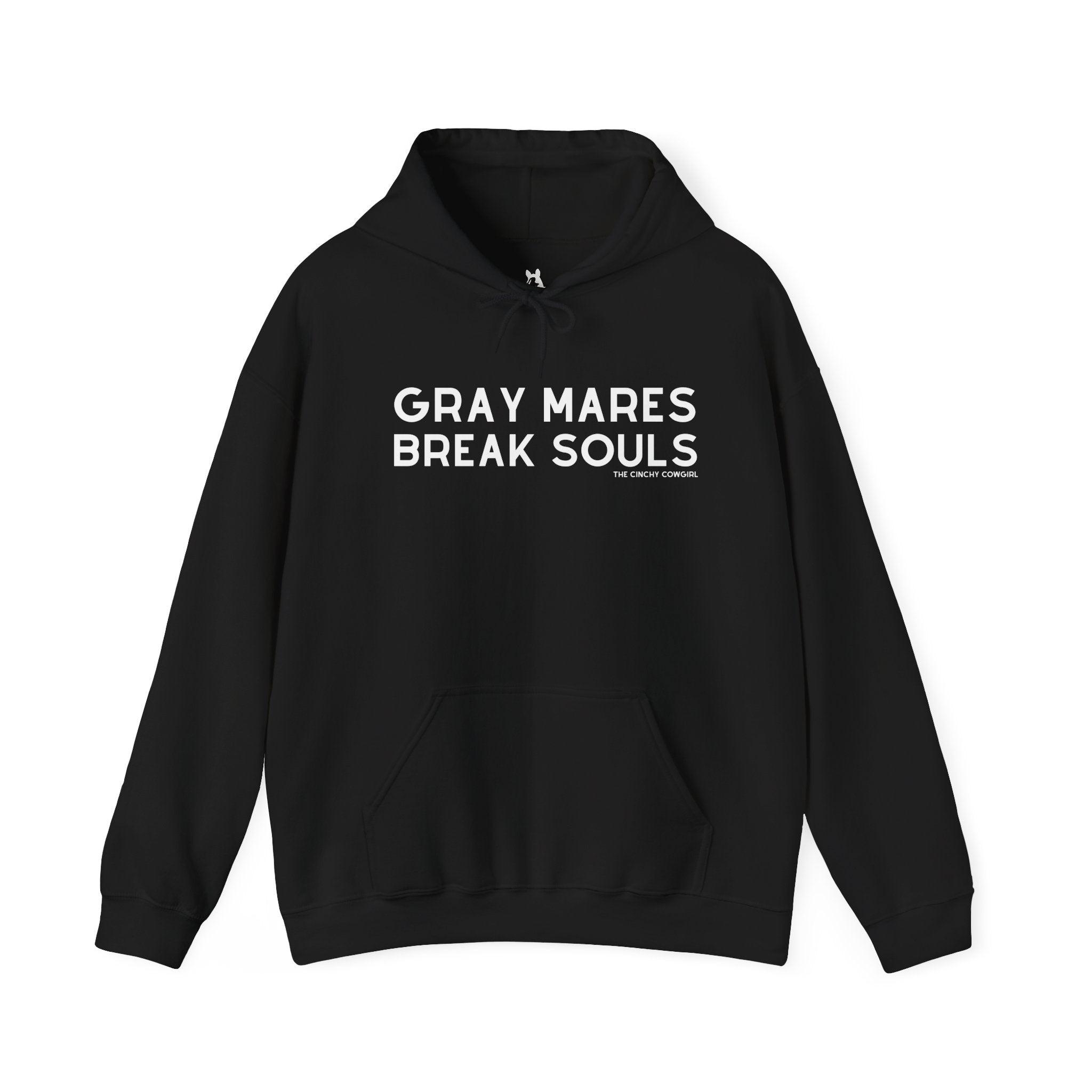 Gray Mares Break Souls Hoodie Hoodie The Cinchy Cowgirl - Print Black S