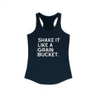 Shake It Like A Grain Bucket Racerback Tank Tank Top The Cinchy Cowgirl - Print XS Solid Midnight Navy