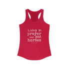 Living on a Prayer Racerback Tank tcc graphic tee Printify XS Solid Red 