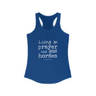Living on a Prayer Racerback Tank tcc graphic tee Printify XS Solid Royal 