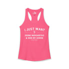 I Just Want to Drink Margaritas And Ride My Horse Tank Top Tank Top The Cinchy Cowgirl - Print XS Solid Hot Pink