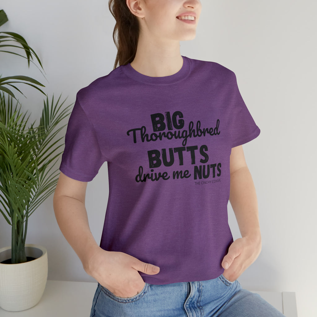 Thoroughbred Butts Short Sleeve Tee tcc graphic tee Printify Heather Team Purple XS 