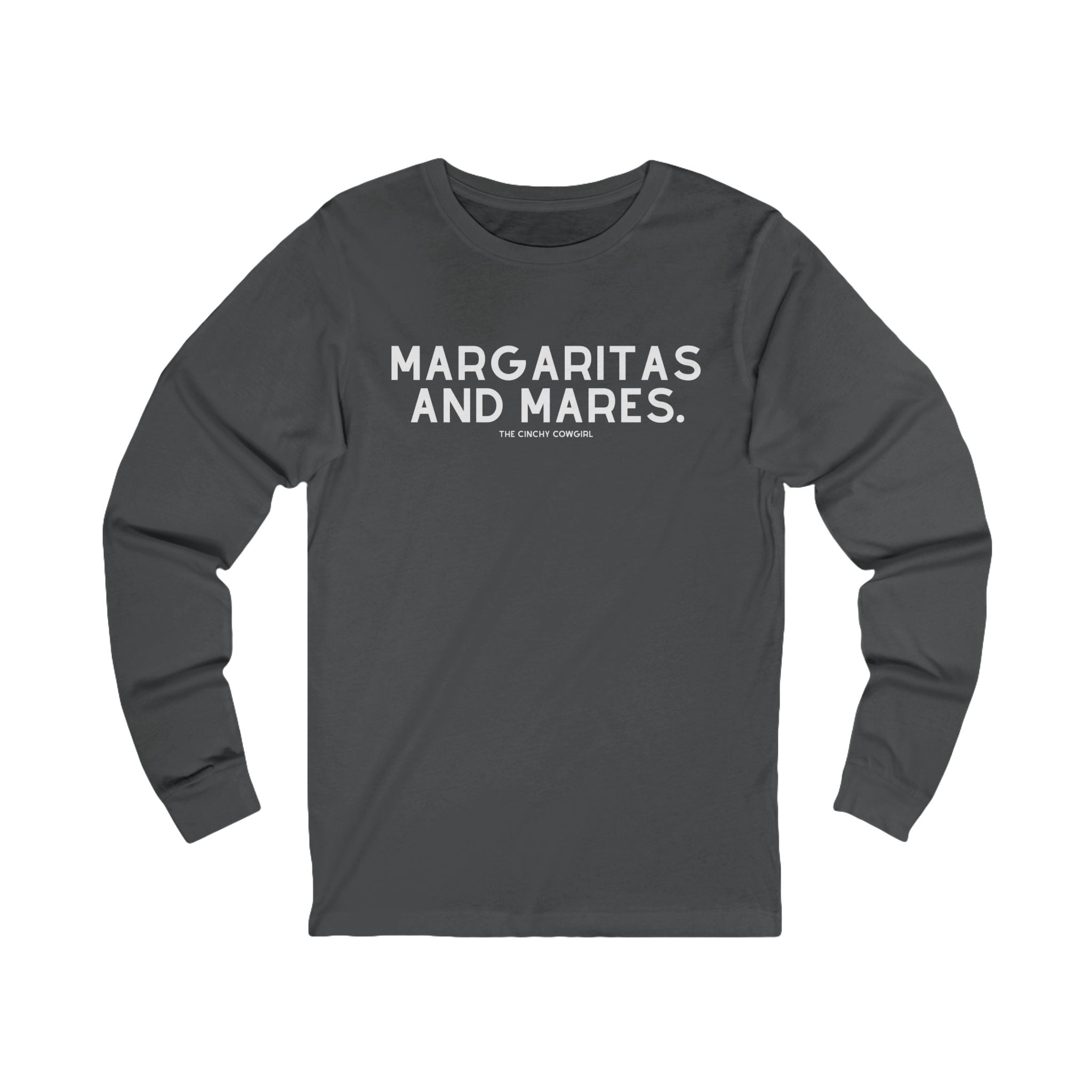 Margaritas & Mares Long Sleeve Tee Long-sleeve The Cinchy Cowgirl - Print S Asphalt