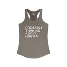 Probably Thinking About Horses Tank Top graphic tank The Cinchy Cowgirl - Print XS Solid Warm Gray