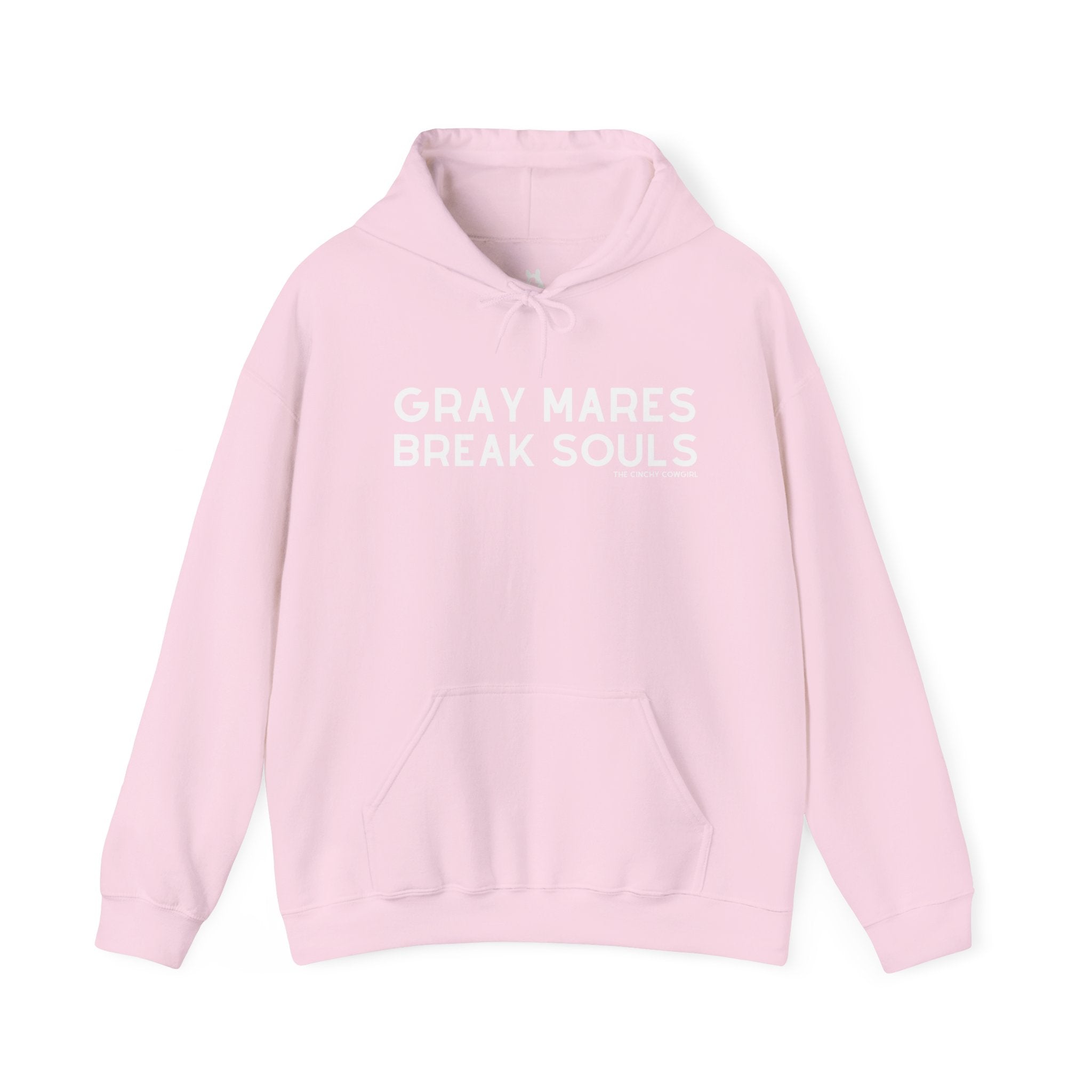 Gray Mares Break Souls Hoodie Hoodie The Cinchy Cowgirl - Print Light Pink S