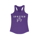 Spotted & Spicy Racerback Tank Horse Color Shirts Printify XS Solid Purple Rush