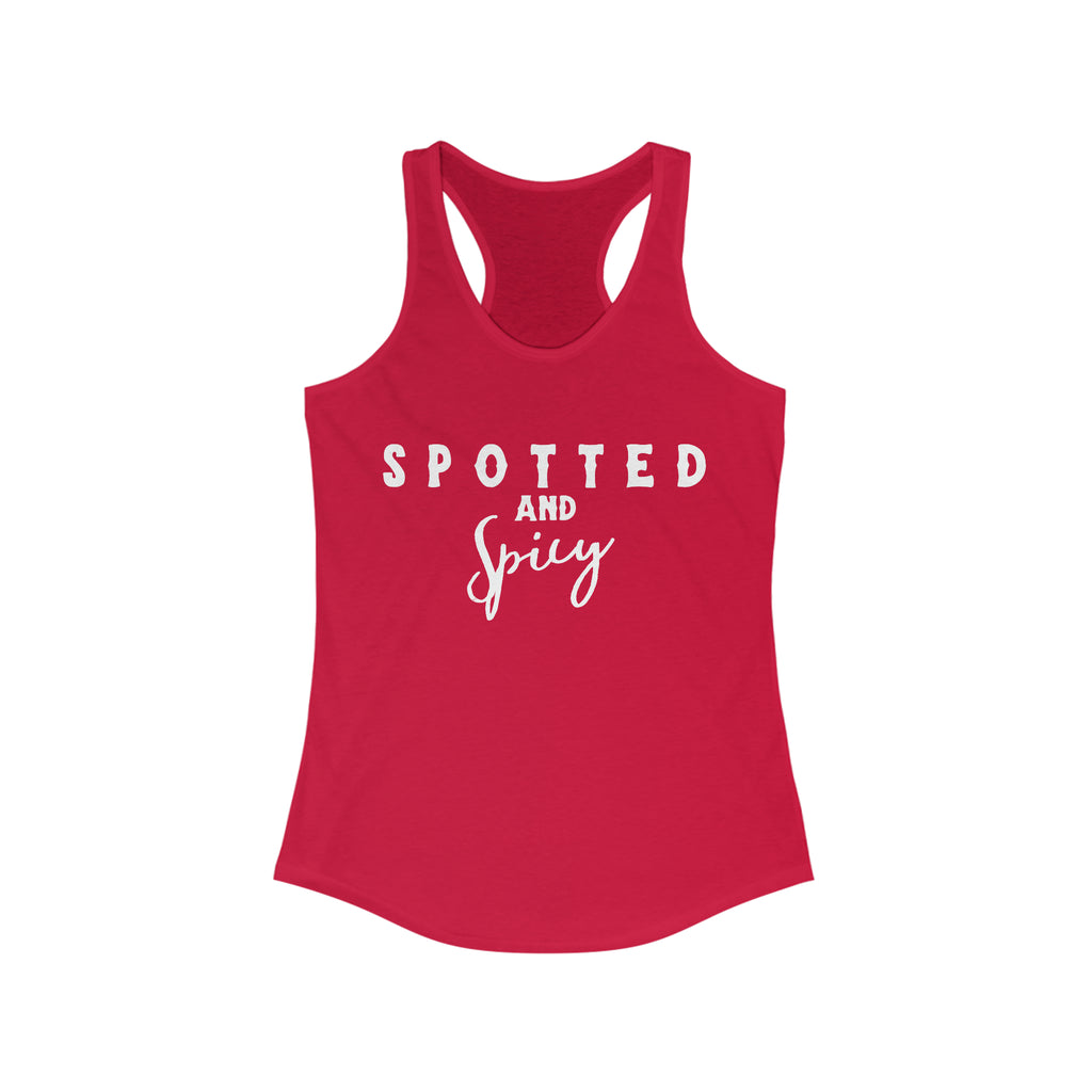 Spotted & Spicy Racerback Tank Horse Color Shirts Printify XS Solid Red 