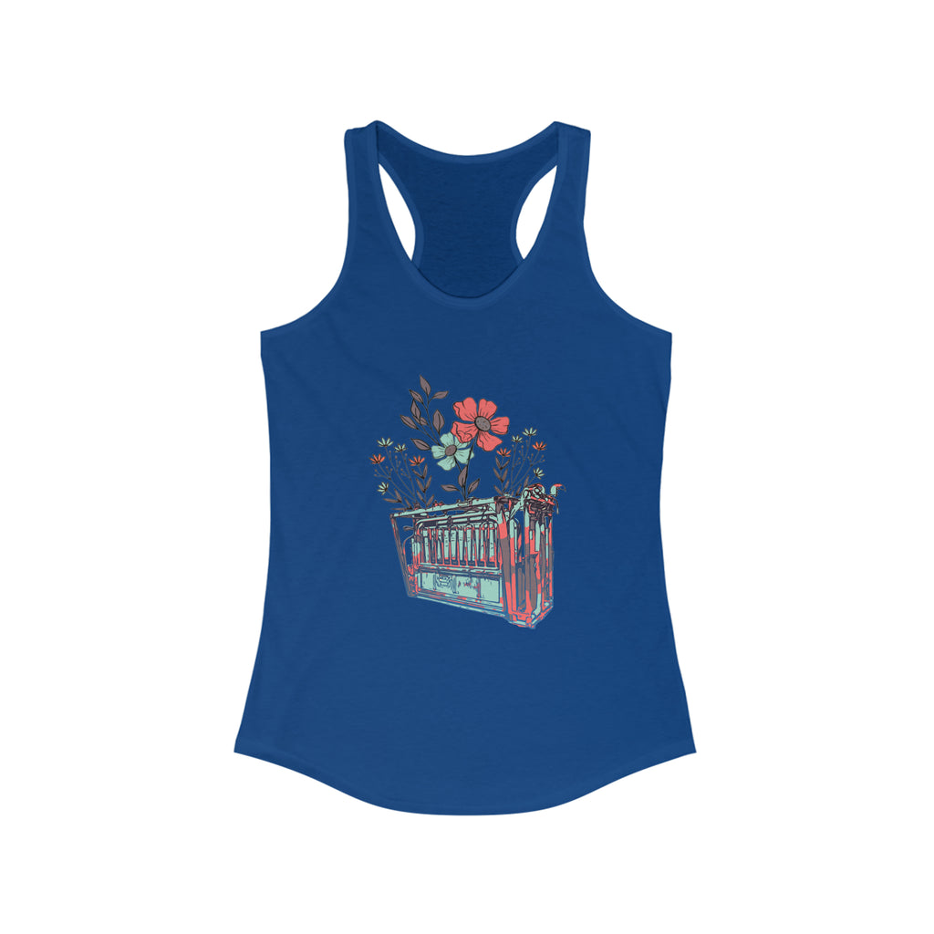 Flower Chute Racerback Tank tcc graphic tee Printify XS Solid Royal 