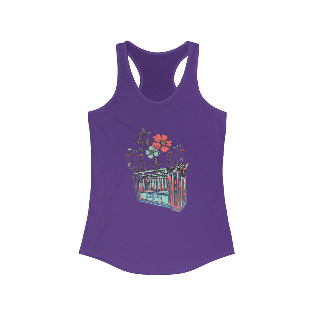 Flower Chute Racerback Tank tcc graphic tee Printify XS Solid Purple Rush 