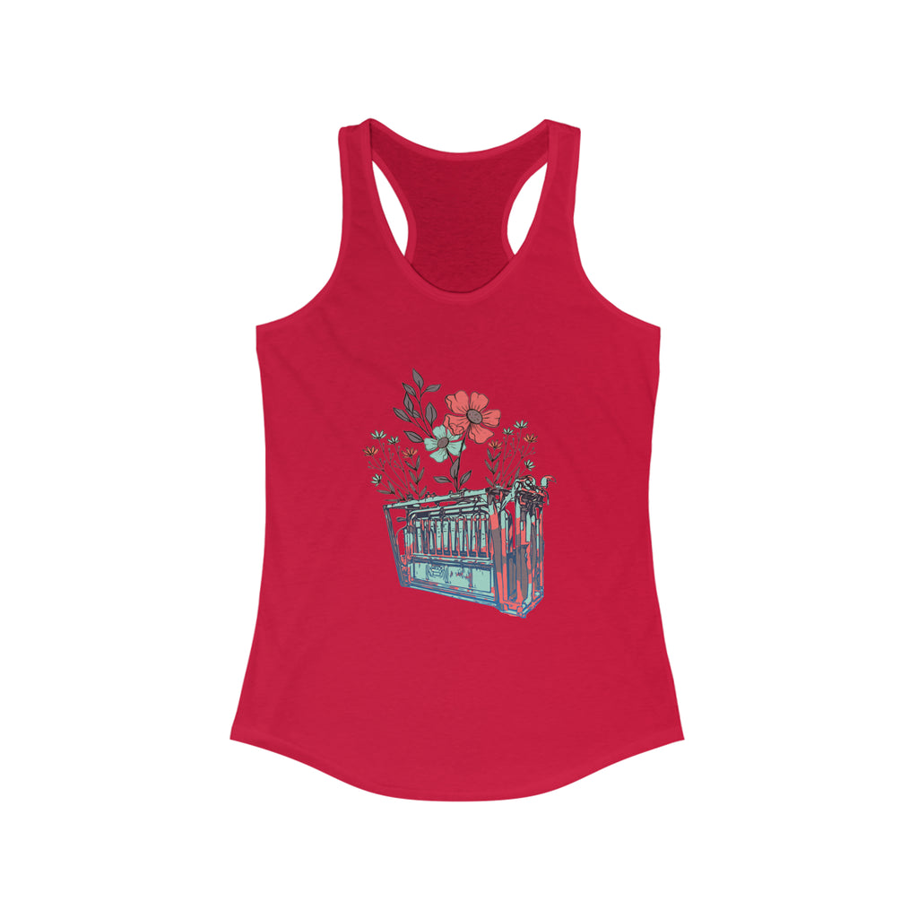 Flower Chute Racerback Tank tcc graphic tee Printify XS Solid Red 