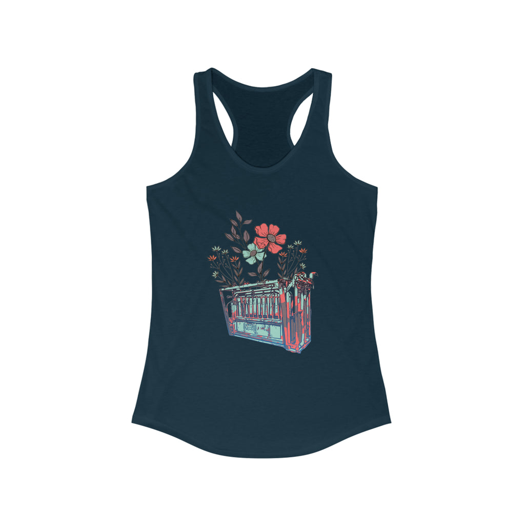 Flower Chute Racerback Tank tcc graphic tee Printify XS Solid Midnight Navy 