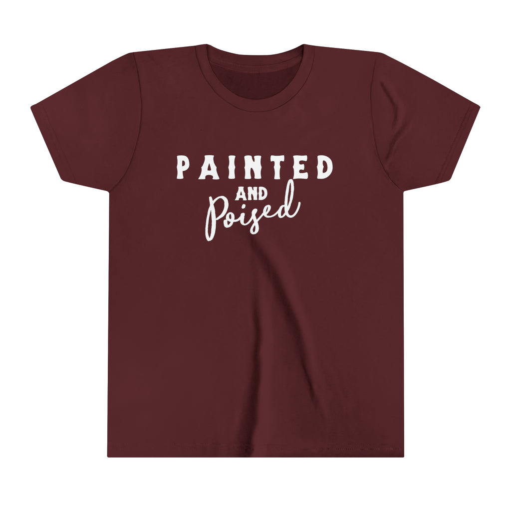 Painted & Poised Youth Tee Maroon
