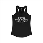 Coffee, Cuss Words And Cows Tank Top Tank Top The Cinchy Cowgirl - Print XS Solid Black