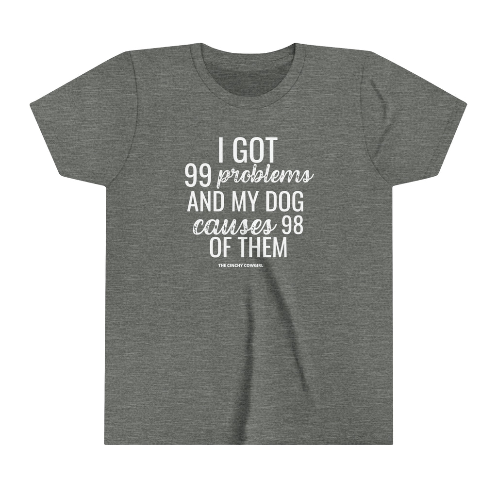 Dog Problem Youth Short Sleeve Tee Grey 