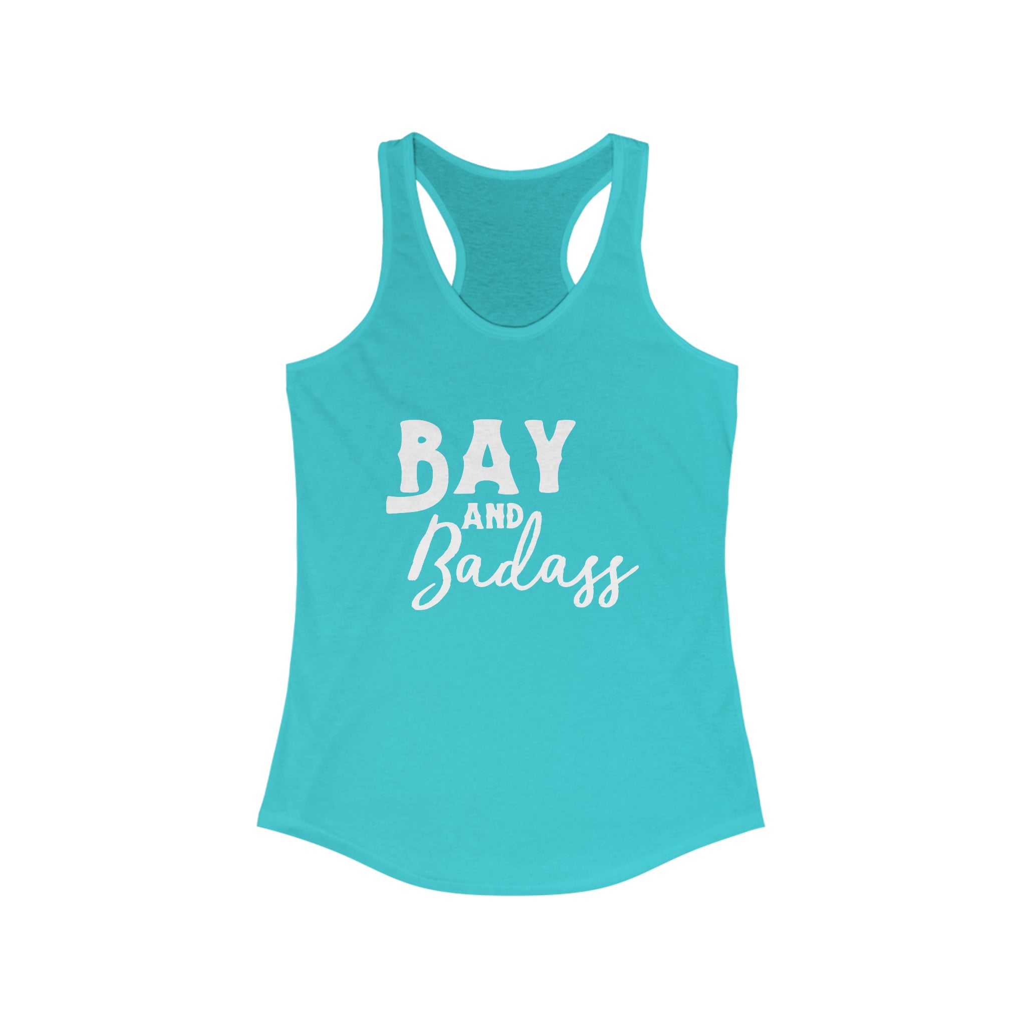 Bay & Badass Racerback Tank Horse Color Shirts Printify XS Solid Tahiti Blue 