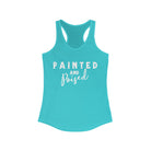 Painted & Poised Racerback Tank Horse Color Shirts Printify XS Solid Tahiti Blue