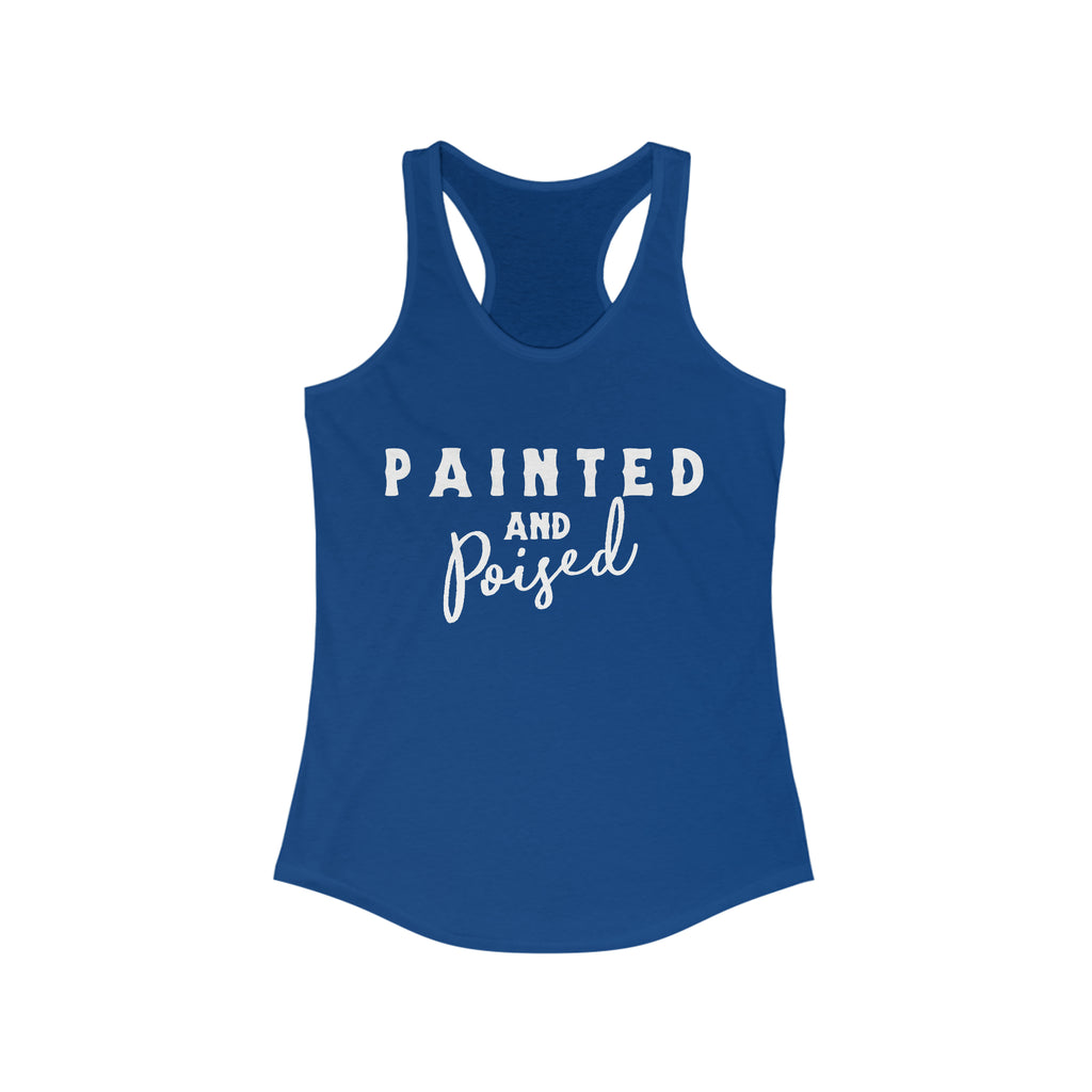 Painted & Poised Racerback Tank Horse Color Shirts Printify S Solid Royal 