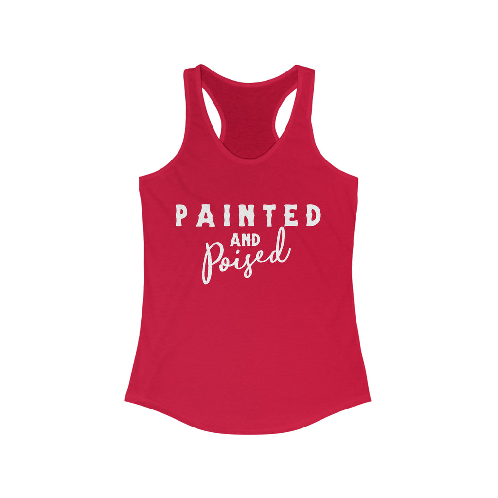 Painted & Poised Racerback Tank Horse Color Shirts Printify XS Solid Red