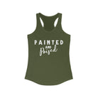 Painted & Poised Racerback Tank Horse Color Shirts Printify XS Solid Military Green 