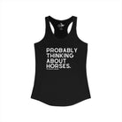 Probably Thinking About Horses Tank Top graphic tank The Cinchy Cowgirl - Print XS Solid Black