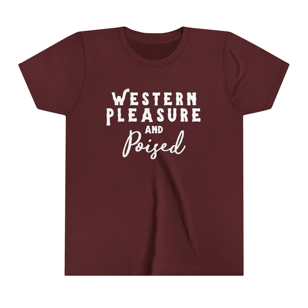 Western Pleasure & Poised Youth Tee Maroon