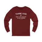 Thank God for Sweet Tea, Good Dirt & Fast Horses Long Sleeve Tee Long-sleeve The Cinchy Cowgirl - Print S Cardinal