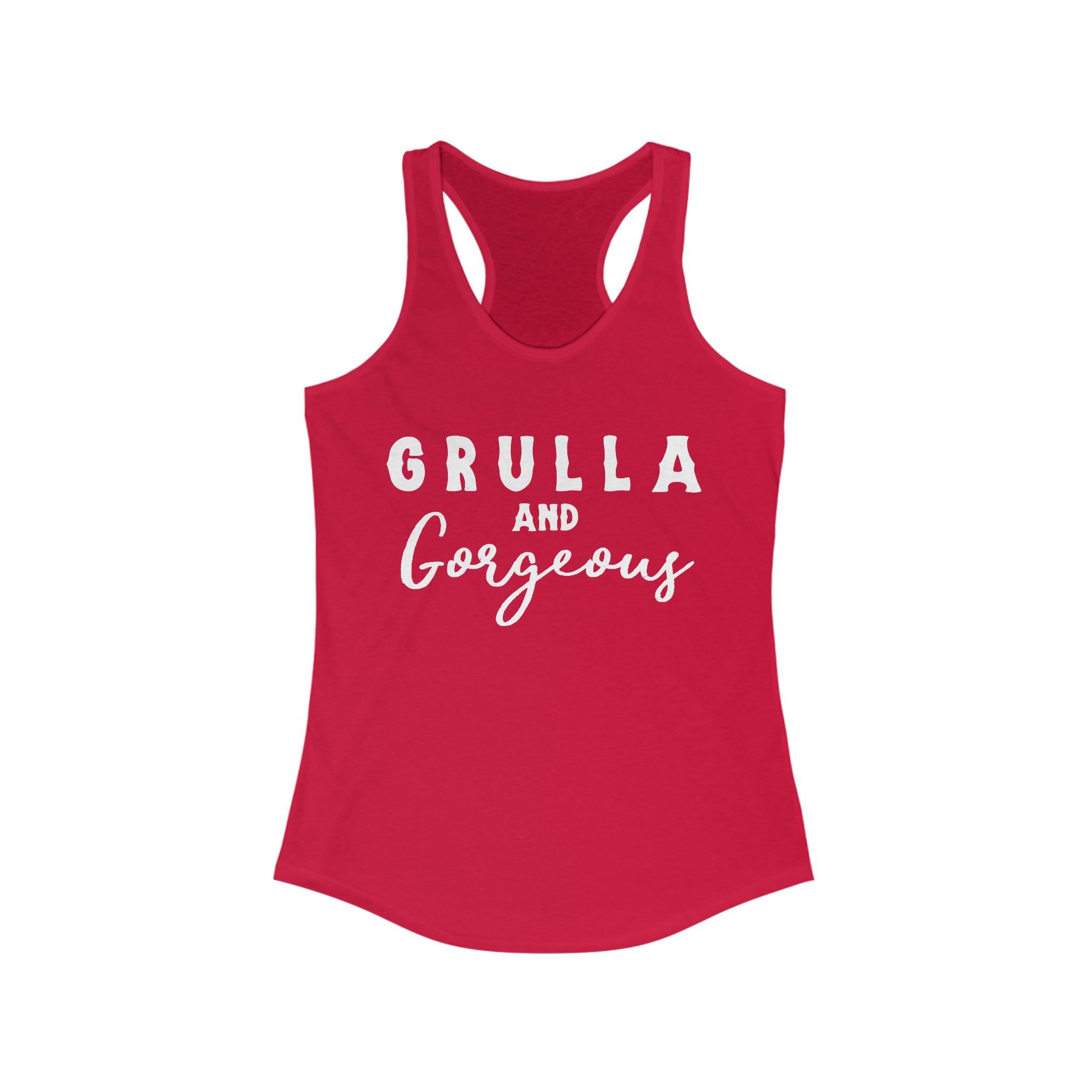 Grulla & Gorgeous Racerback Tank Horse Color Shirts Printify XS Solid Red 