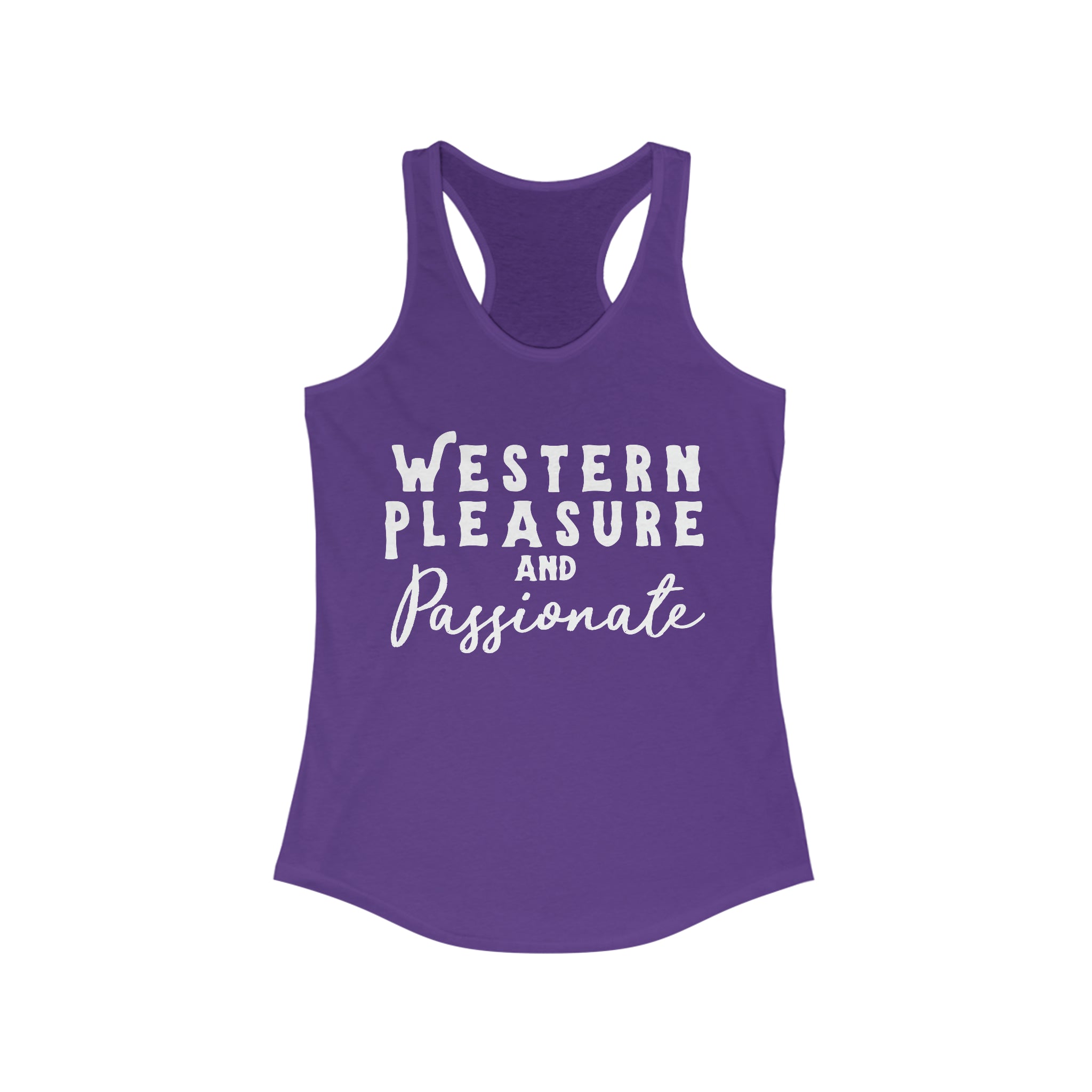 Western Pleasure & Passionate Racerback Tank Horse Riding Discipline Tee Printify XS Solid Purple Rush 
