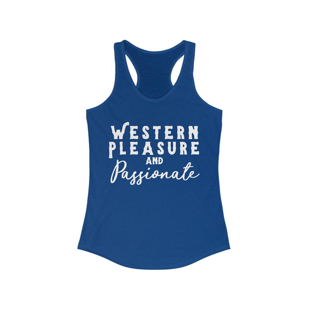 Western Pleasure & Passionate Racerback Tank Horse Riding Discipline Tee Printify XS Solid Royal 
