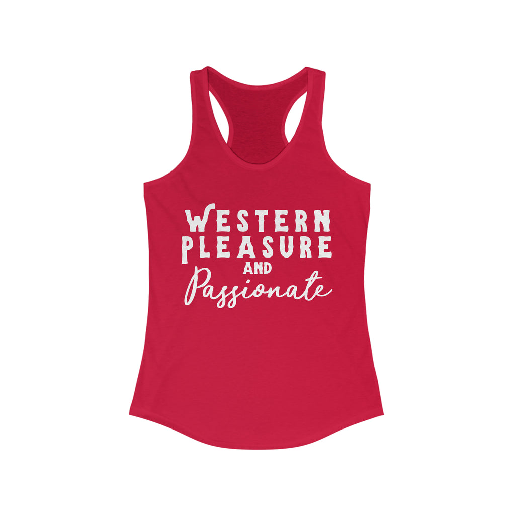 Western Pleasure & Passionate Racerback Tank Horse Riding Discipline Tee Printify XS Solid Red 