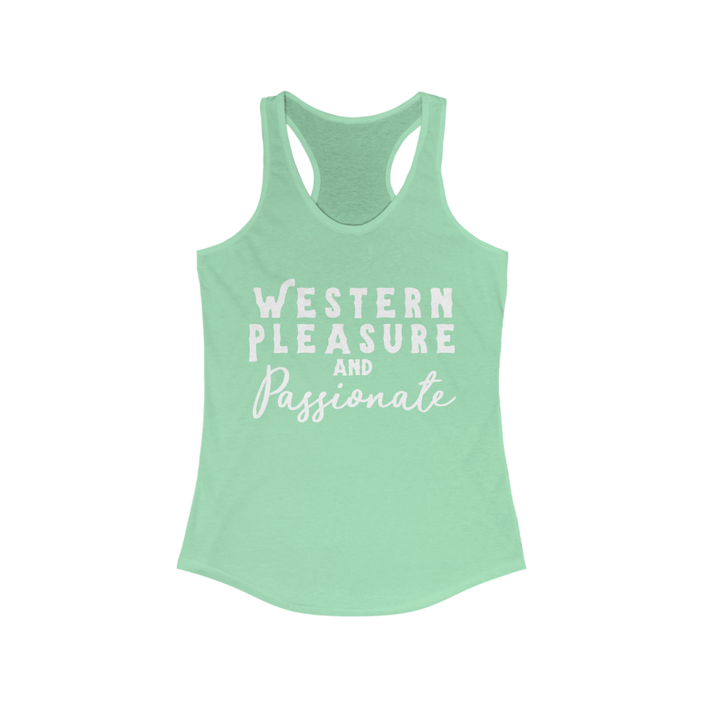 Western Pleasure & Passionate Racerback Tank Horse Riding Discipline Tee Printify XS Solid Mint 