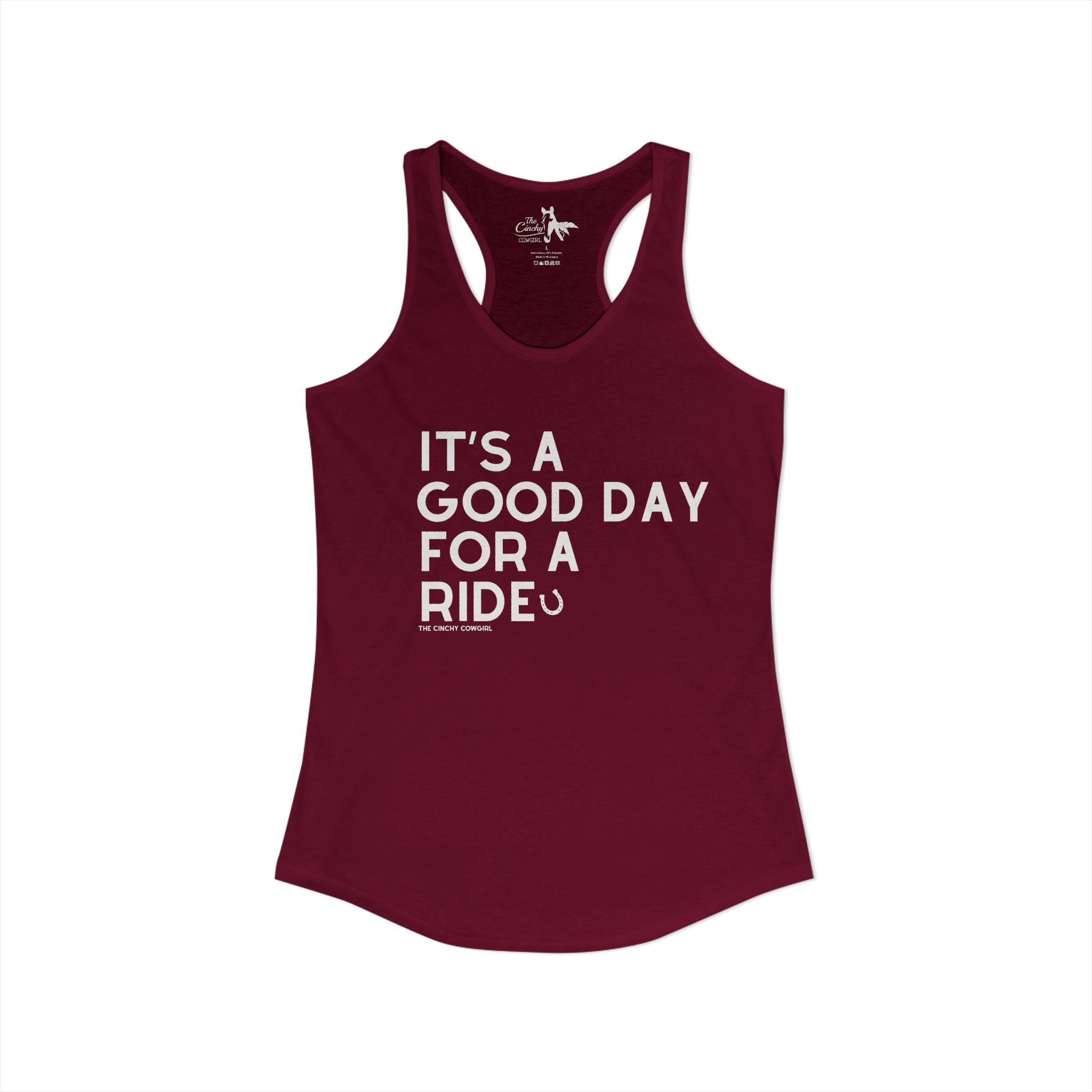 It's A Good Day For a Ride Tank Top Tank Top The Cinchy Cowgirl - Print XS Solid Cardinal Red