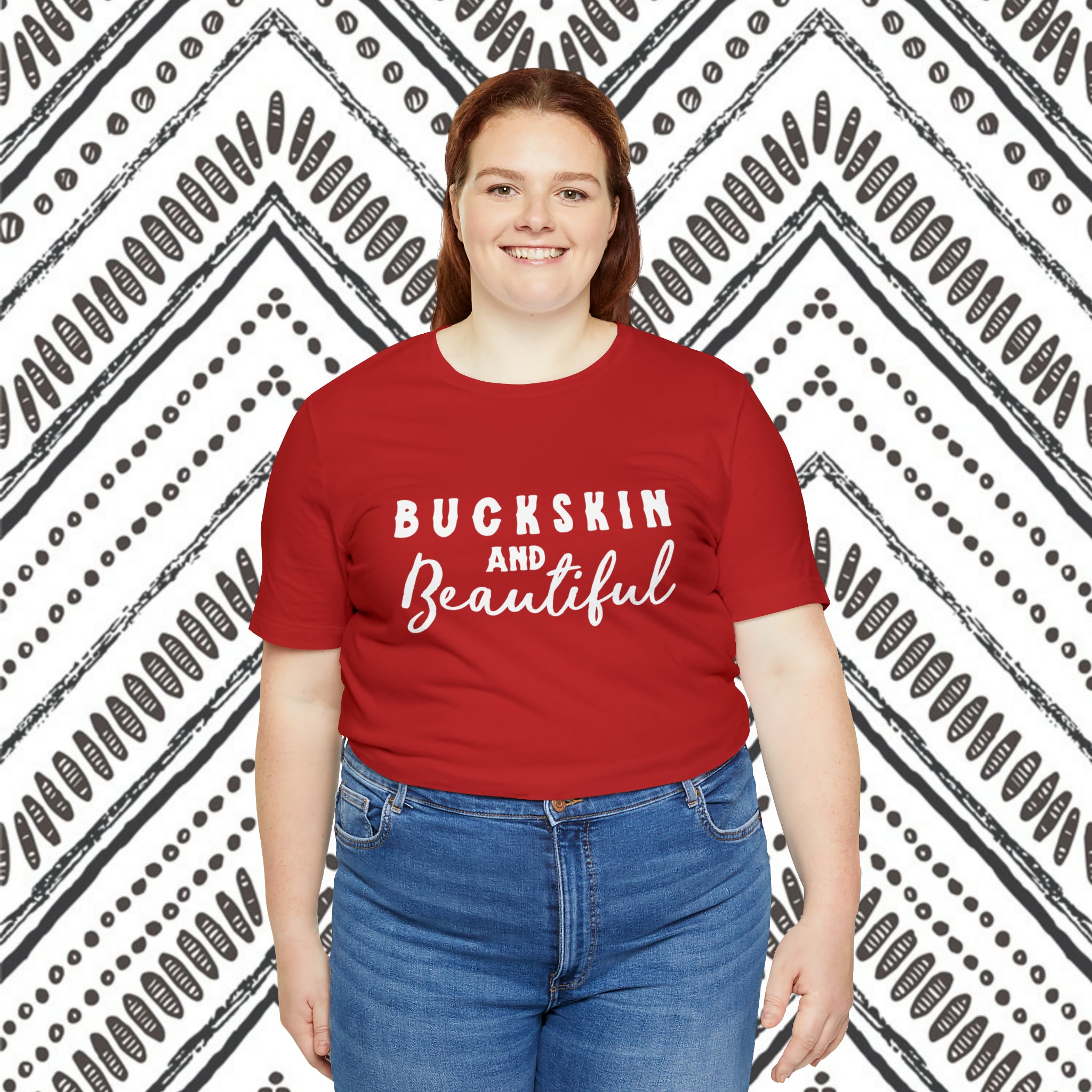 Buckskin & Beautiful Short Sleeve Tee Horse Color Shirt Printify   
