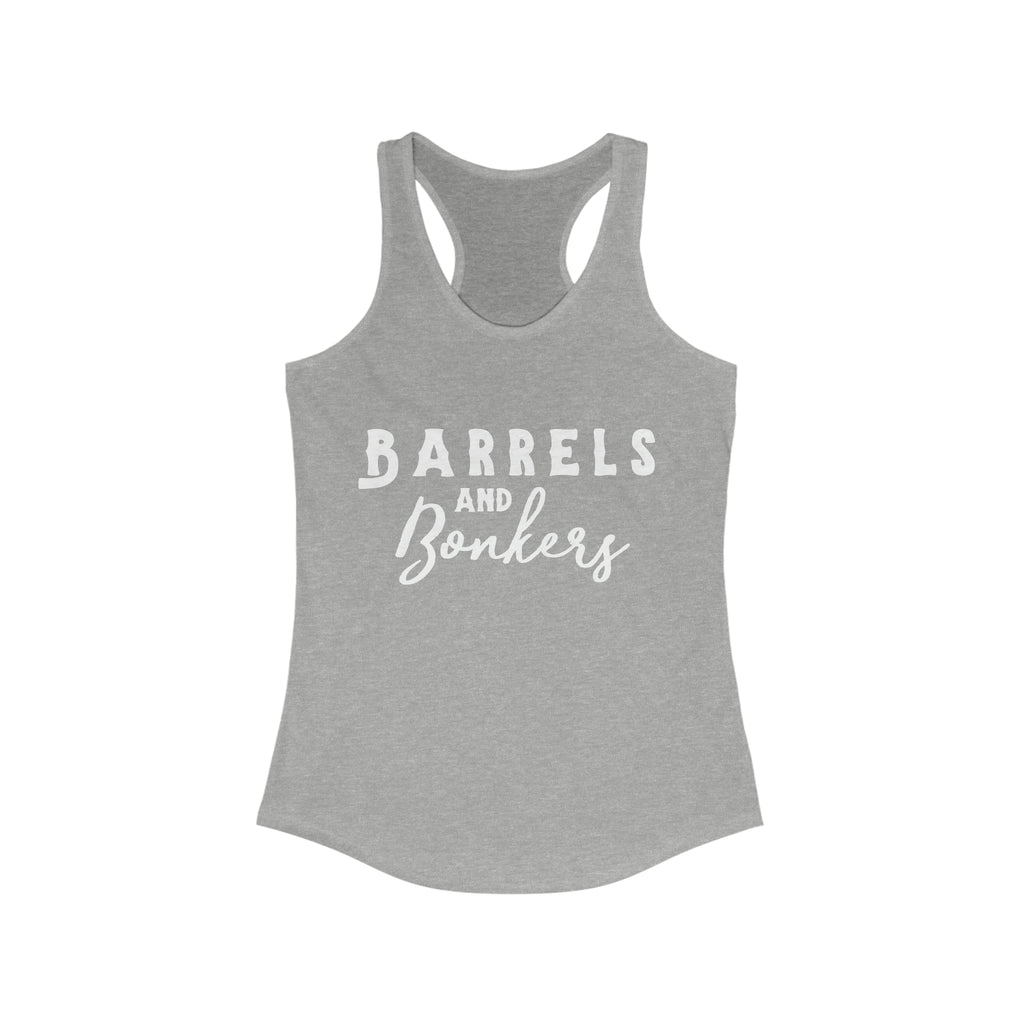 Barrels & Bonkers Racerback Tank Horse Riding Discipline Tee Printify XS Heather Grey 