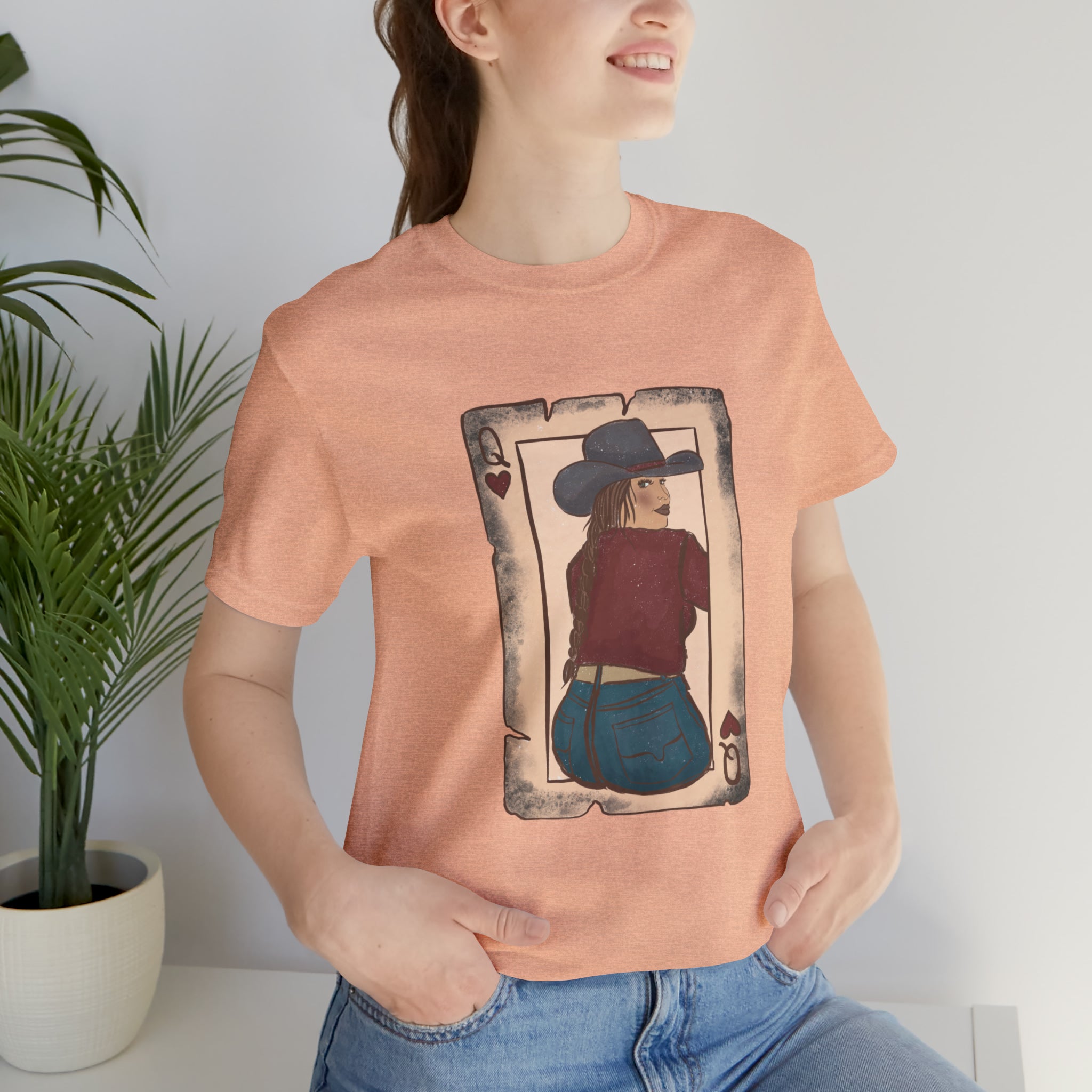 Queen Cowgirl Short Sleeve Tee tcc graphic tee Printify Heather Peach XS