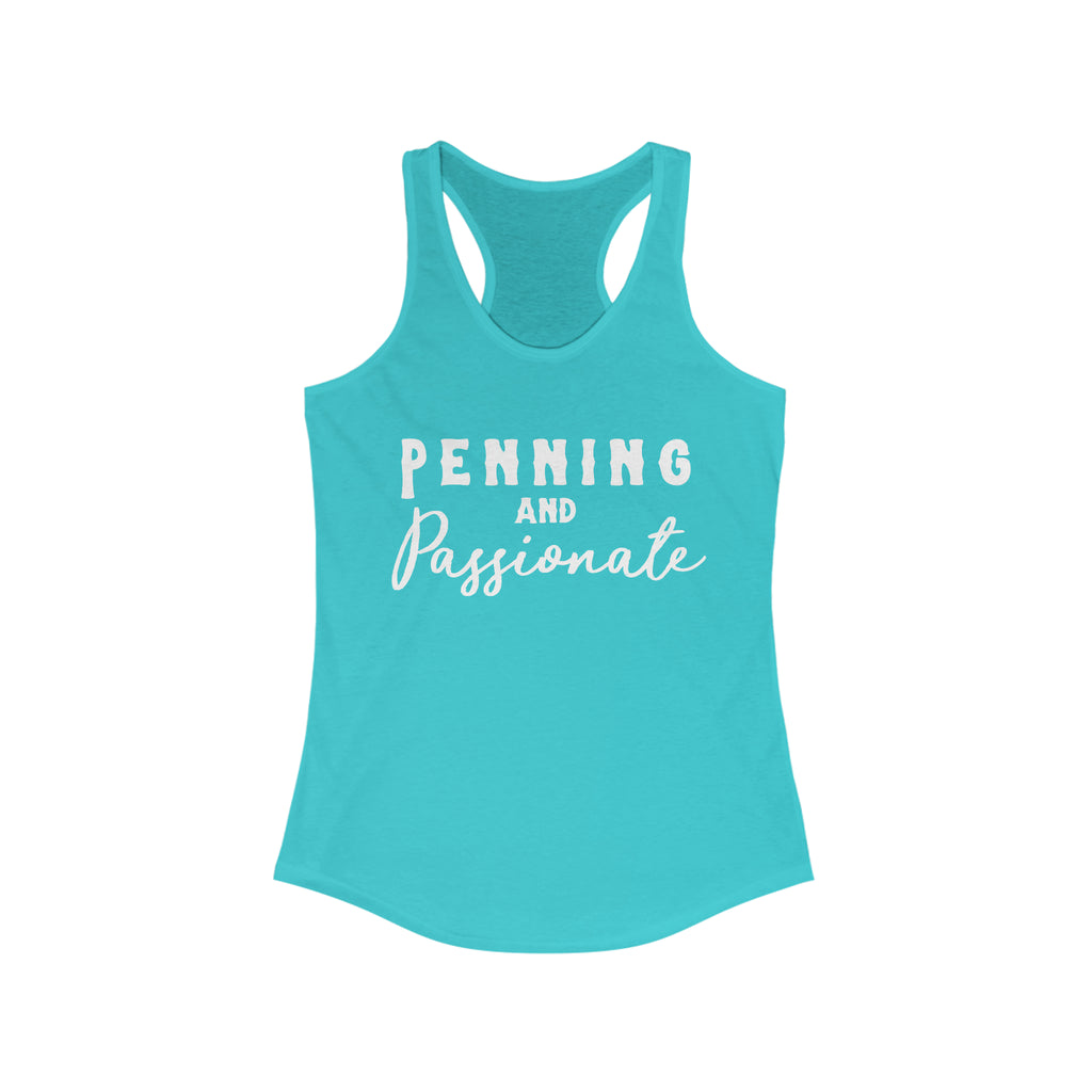 Penning & Passionate Racerback Tank Horse Riding Discipline Tee Printify XS Solid Tahiti Blue