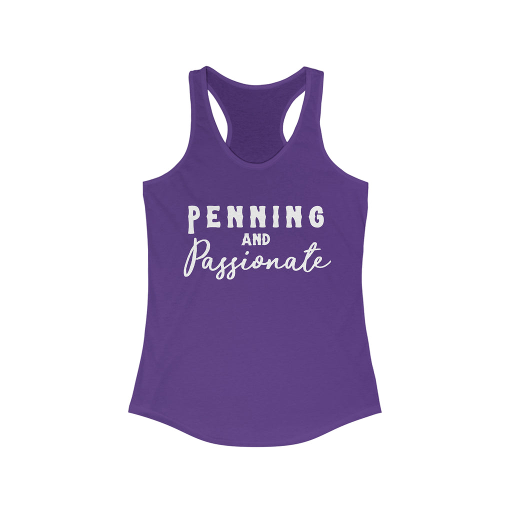 Penning & Passionate Racerback Tank Horse Riding Discipline Tee Printify XS Solid Purple Rush 