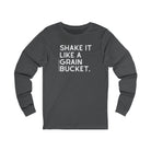 Shake It Like A Grain Bucket Long Sleeve Tee Long-sleeve The Cinchy Cowgirl - Print S Asphalt