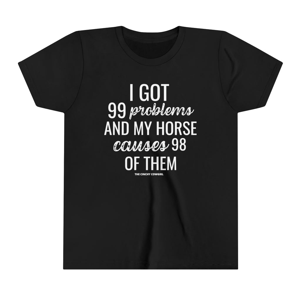 Horse Problem Youth Short Sleeve Tee Black