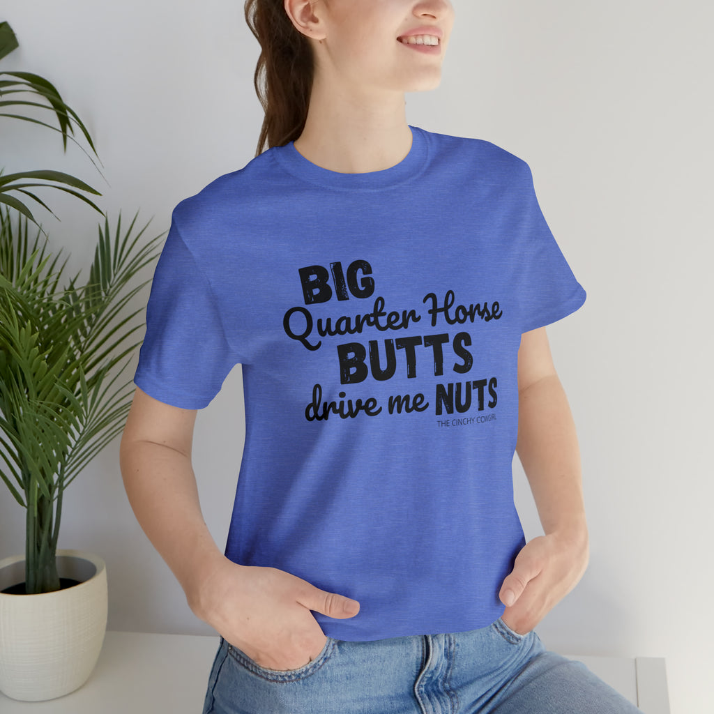 Quarter Horse Butts Short Sleeve Tee tcc graphic tee Printify Heather Columbia Blue XS 