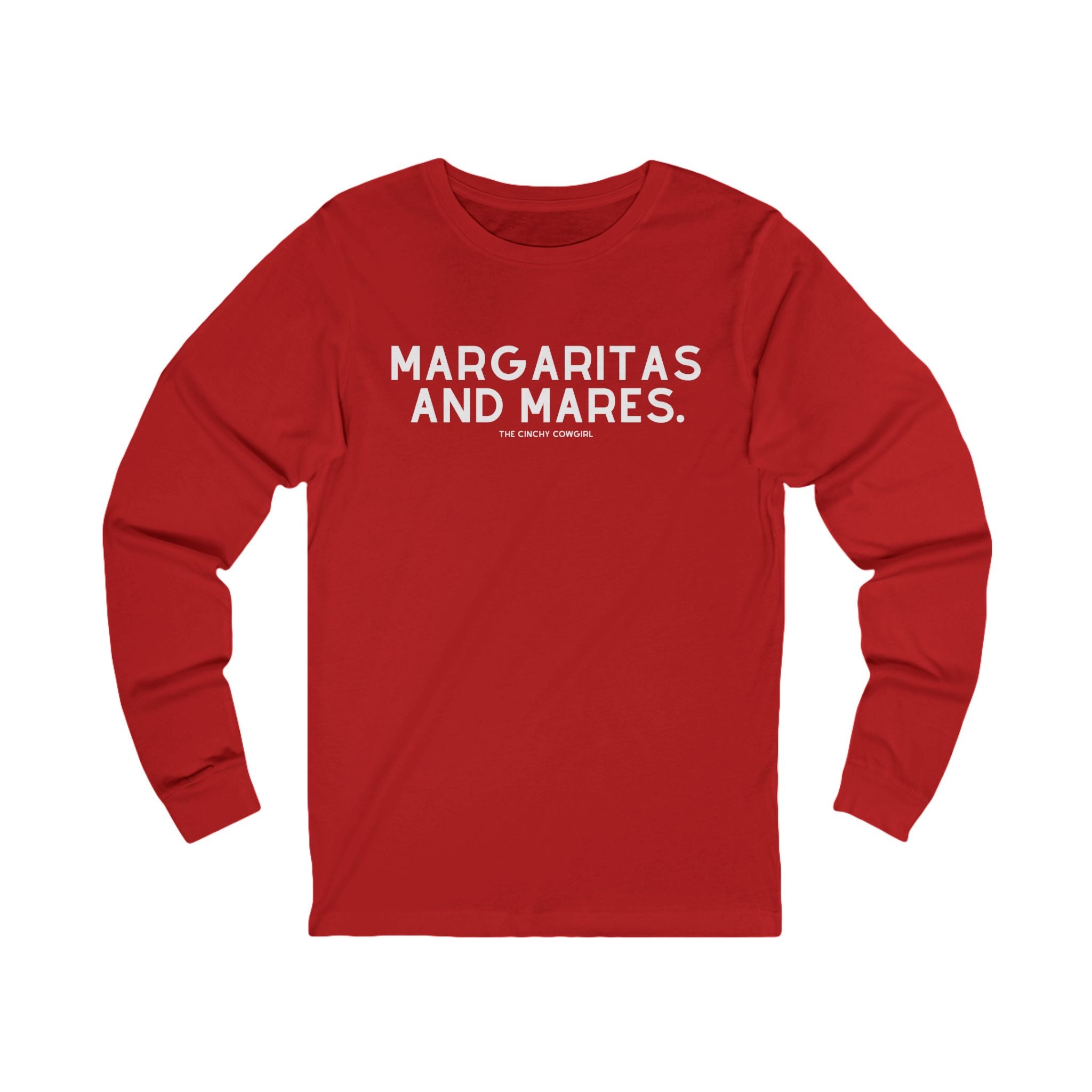 Margaritas & Mares Long Sleeve Tee Long-sleeve The Cinchy Cowgirl - Print S Red