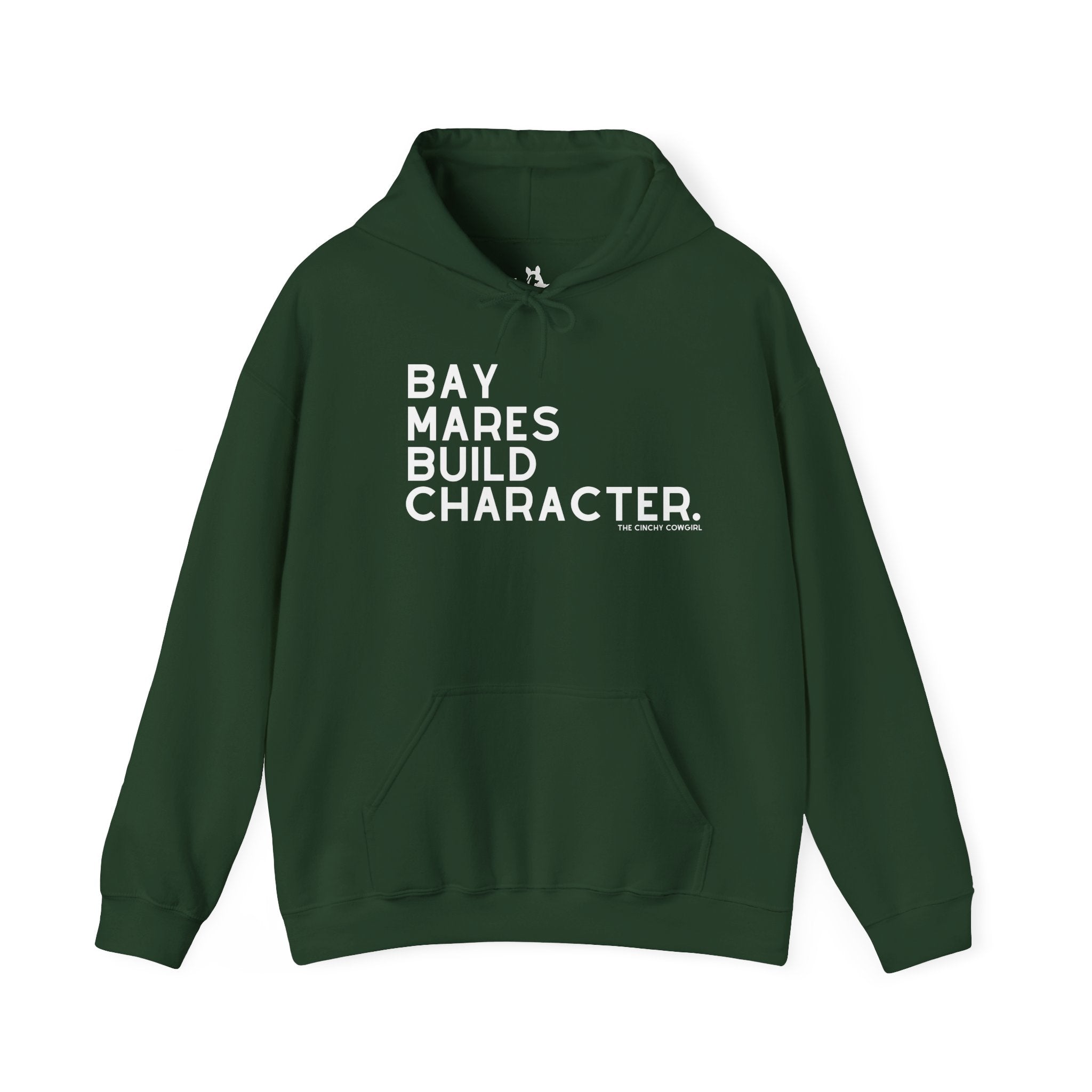 Bay Mares Build Character Hoodie Hoodie The Cinchy Cowgirl - Print Forest Green S
