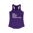 Red Mares Build Character Racerback Tank Tank Top The Cinchy Cowgirl - Print XS Solid Purple Rush