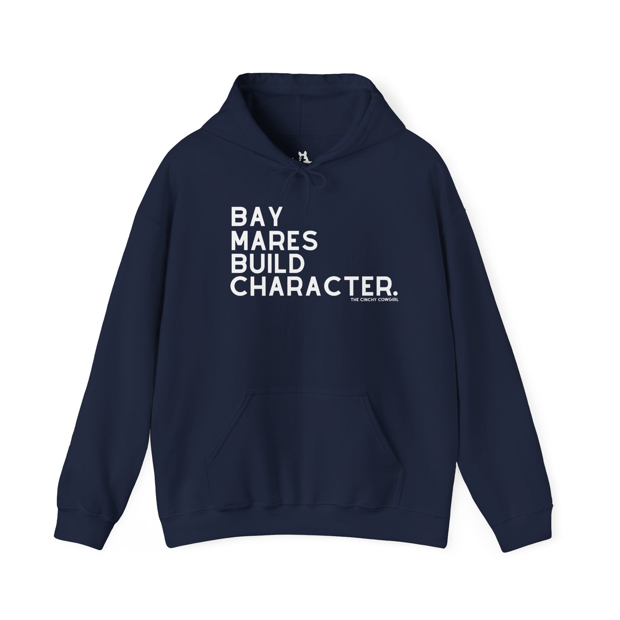 Bay Mares Build Character Hoodie Hoodie The Cinchy Cowgirl - Print Navy S