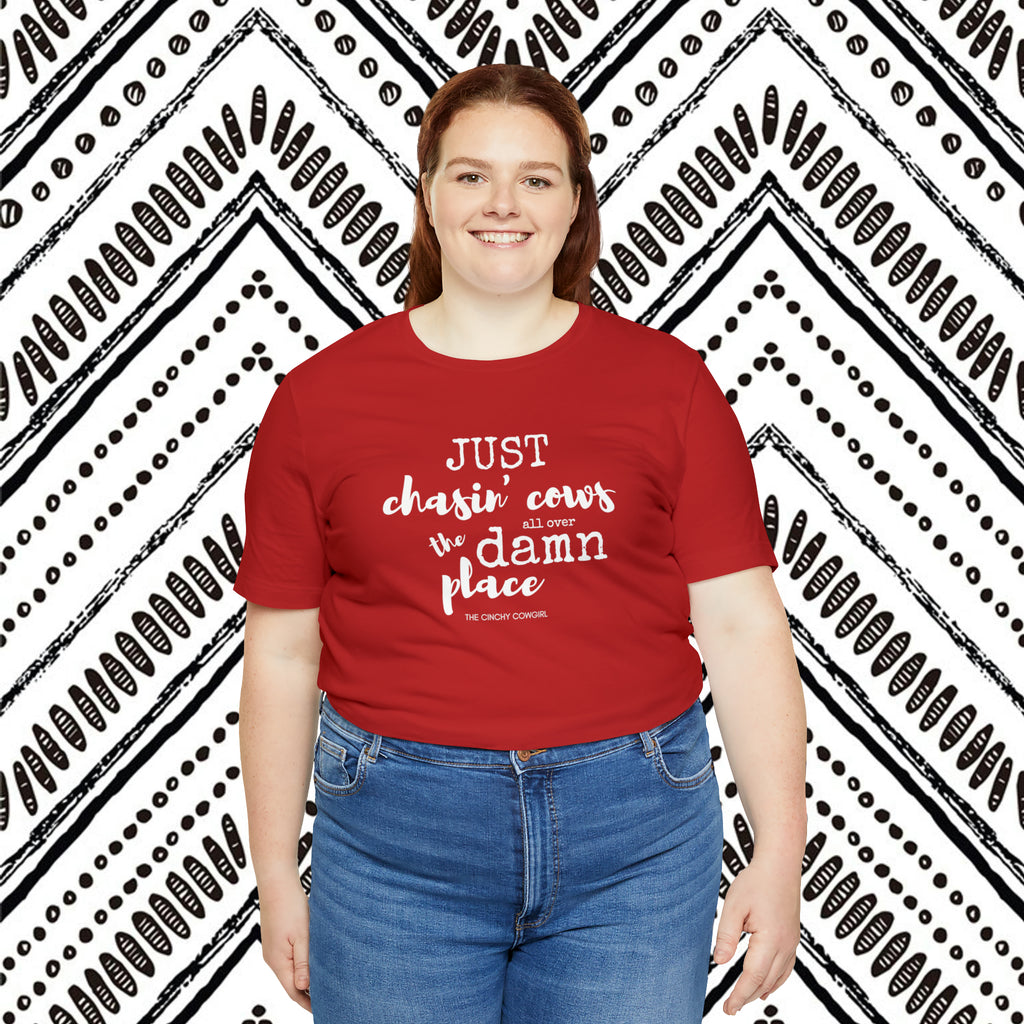 Just Chasin' Cows Short Sleeve Tee Plus Size